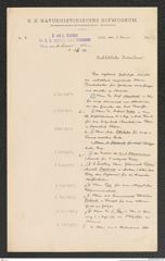 k.k. naturhistorisches Hofmuseum, Intendanzakten 1885-1896 (Hauer), Aktenzahl Z.29/1891, Seite 1